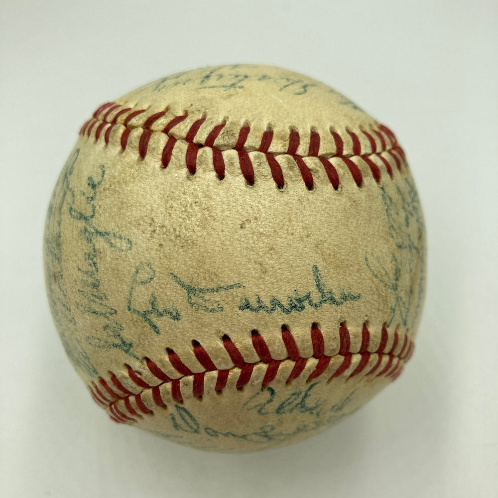 1954 New York Giants World Series Champs Team Signed Baseball Willie Mays JSA