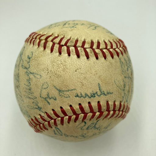1954 New York Giants World Series Champs Team Signed Baseball Willie Mays JSA