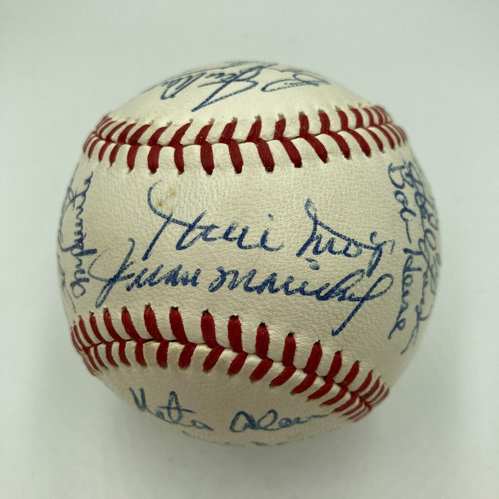 Willie Mays Willie Mccovey Sandy Koufax Hall Of Fame Multi Signed Baseball JSA