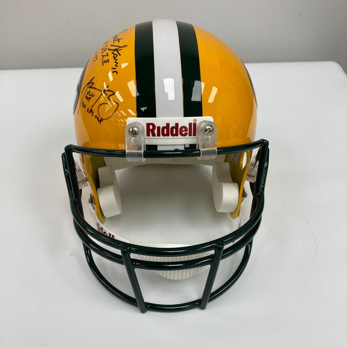 Bart Starr Brett Favre & Aaron Rodgers Signed Green Bay Packers Helmet JSA COA
