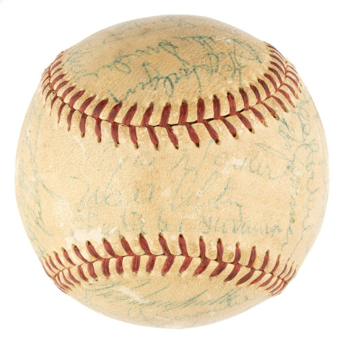 1955 Brooklyn Dodgers W.S. Champs Team Signed Baseball Jackie Robinson JSA COA