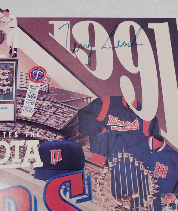1991 Minnesota Twins World Series Champs Team Signed 18x24 Poster Beckett COA