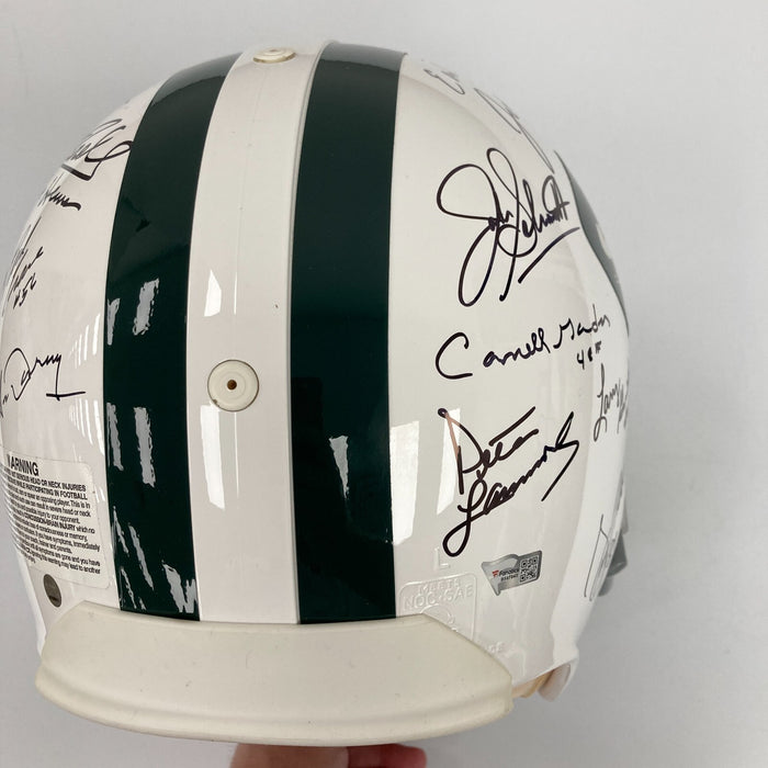 1969 New York Jets Super Bowl Champs Team Signed Authentic Game Helmet Steiner