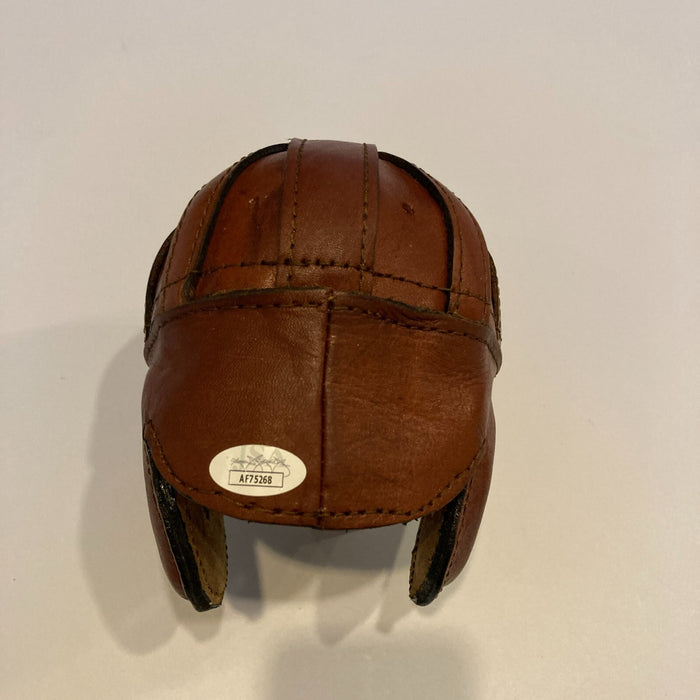 Sammy Baugh  Signed Vintage Leather Mini Helmet JSA COA