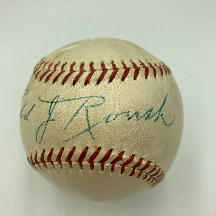 Edd Roush Single Signed 1950's National League Giles Baseball PSA DNA COA