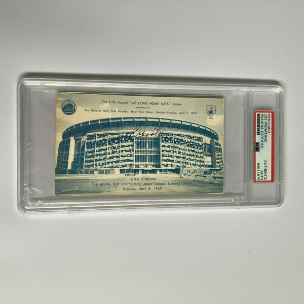 Joe Pignatano Signed 1969 New York Mets Shea Stadium Postcard PSA DNA