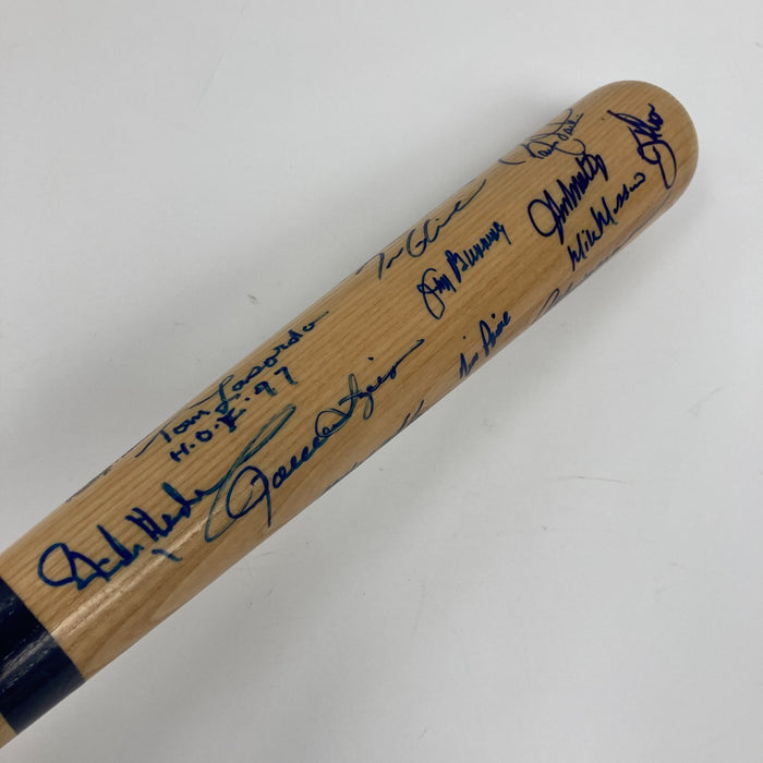 Hall Of Fame Multi Signed Baseball Bat 25 Sigs Chipper Jones JSA COA