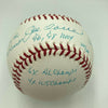 Joe Torre Signed Heavily Inscribed Stat MLB Baseball With JSA COA 22/26