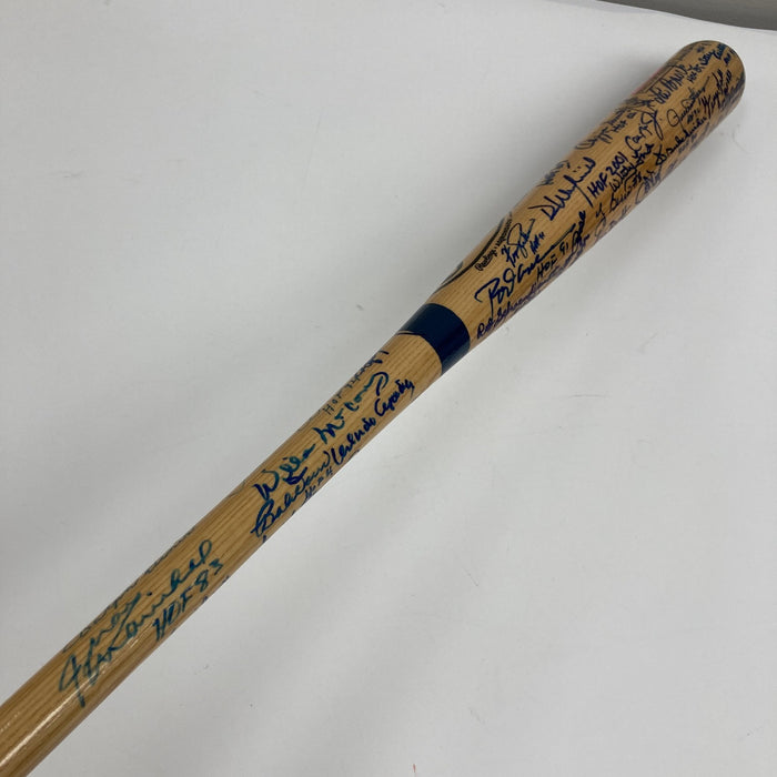 Beautiful Hall Of Fame Multi Signed Baseball Bat 52 Sigs Willie Mays JSA COA