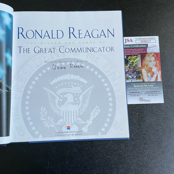 Nancy Reagan Signed Autographed President Ronald Reagan Book With JSA COA