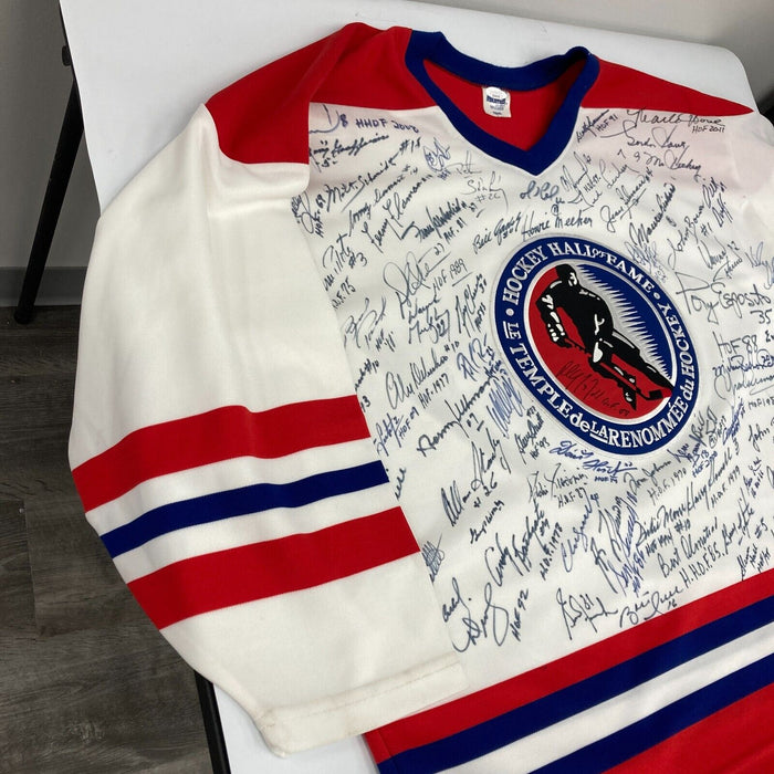 NHL Hall Of Fame Signed Hockey Jersey With 75 Signatures! Wayne Gretzky JSA COA