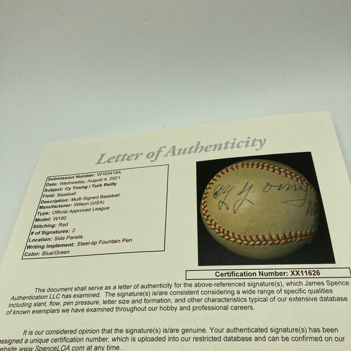 Beautiful Cy Young Signed Autographed Baseball JSA COA
