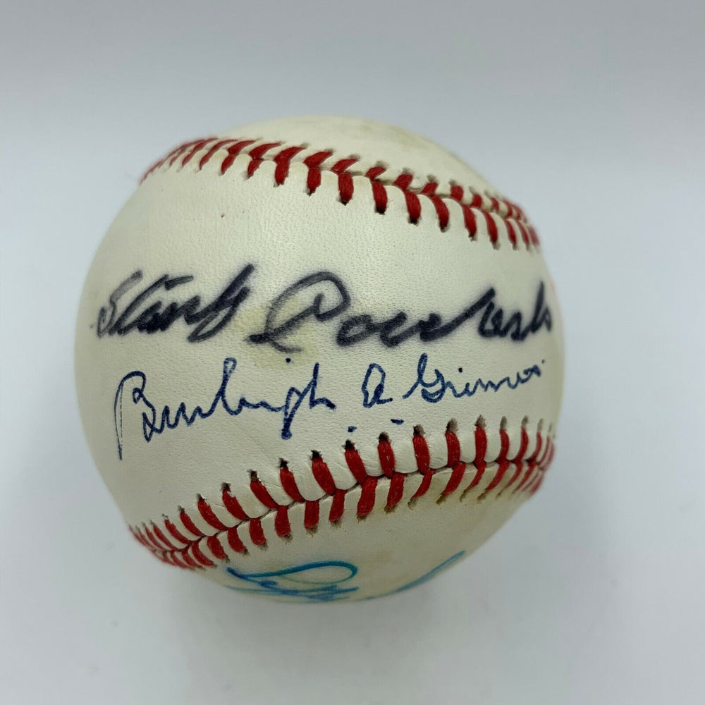 NY Legends Coveleski Grimes Hoyt Ruffing Lyons Gomez Hubbell Signed Baseball JSA