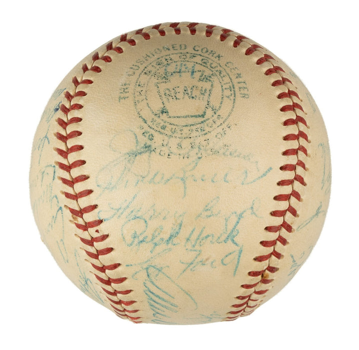 Beautiful 1954 New York Yankees Team Signed Baseball Mickey Mantle PSA DNA COA