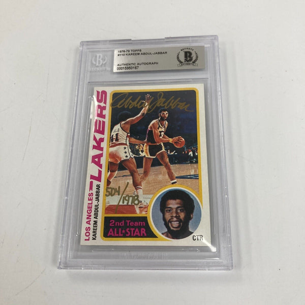 Kareem Abdul-Jabbar Signed 1978-79 Topps Basketball Card #110 BGS Certified
