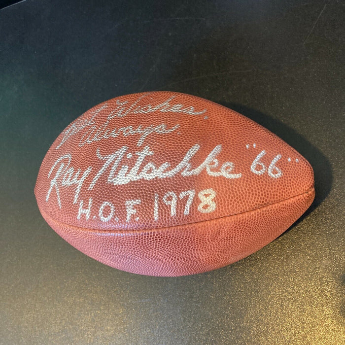 Beautiful Ray Nitschke "#66, HOF 1978" Signed Wilson NFL Game Football JSA COA