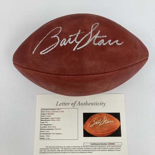Beautiful Bart Starr Signed Official Wilson NFL Game Football JSA COA