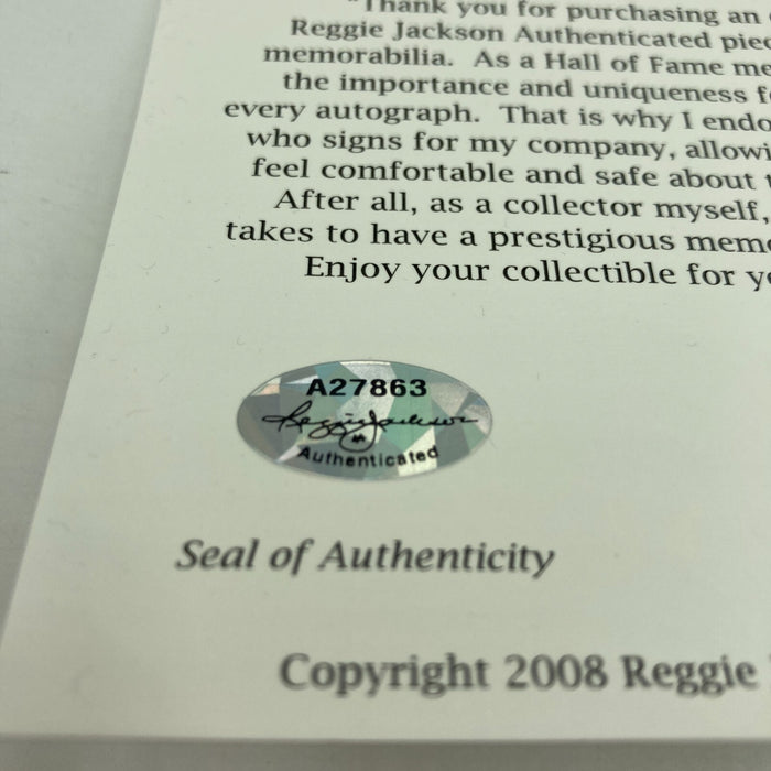 Joe Montana Signed Heavily Inscribed Career STAT Baseball Reggie Jackson COA