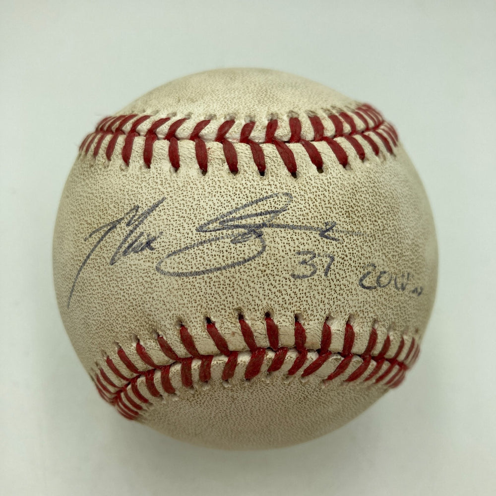 Max Scherzer 20th Win Signed Game Used Baseball Sep 20, 2013 MLB Authentic Holo