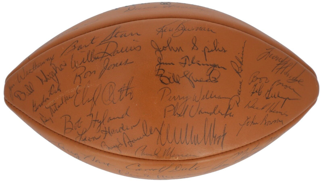 1969 Green Bay Packers Team Signed Football Bart Starr Nitschke 50 Sigs Beckett