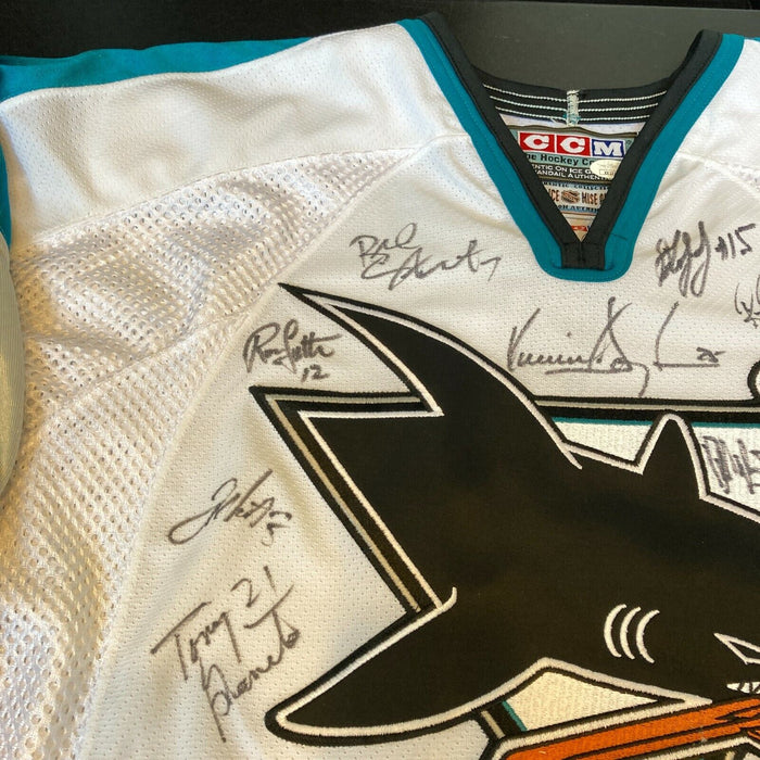 1999-2000 San Jose Sharks Team Signed Authentic Game Model NHL Jersey JSA COA