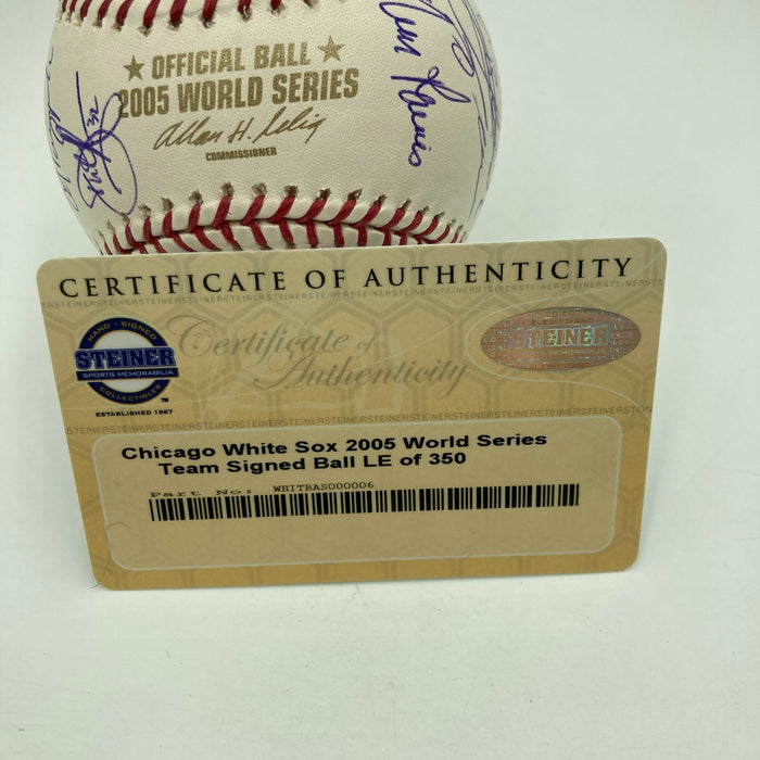 The Finest 2005 Chicago White Sox Team Signed World Series Baseball Steiner COA