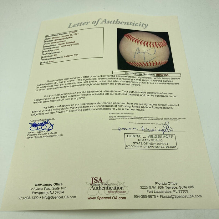 Macaulay Culkin Signed Autographed Baseball Home Alone Movie Star With JSA COA