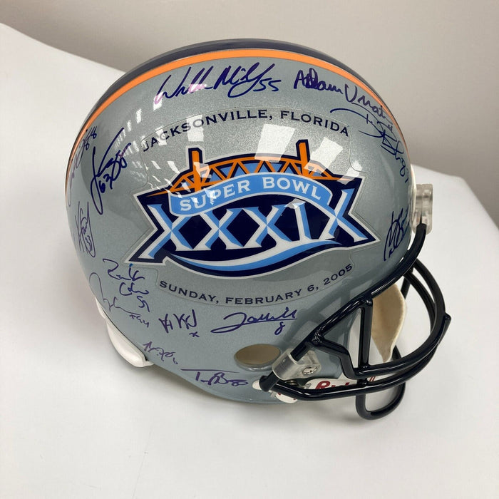 2004 New England Patriots Super Bowl Champs Team Signed Helmet JSA COA