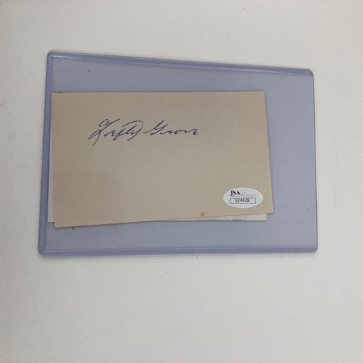 Lefty Grove Signed Index Card Baseball Hall Of Fame JSA COA