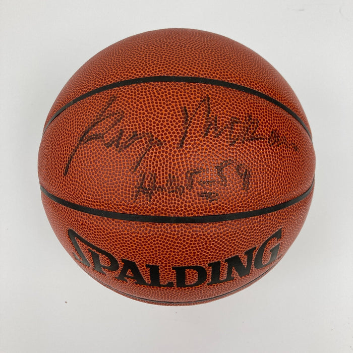 George Mikan HOF 1959 Signed Spalding NBA Basketball PSA DNA Graded 9 MINT