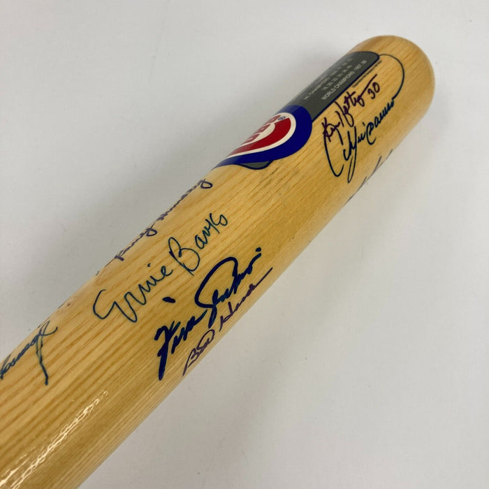 Beautiful Chicago Cubs Legends Multi Signed Cooperstown Bat Ernie Banks JSA COA