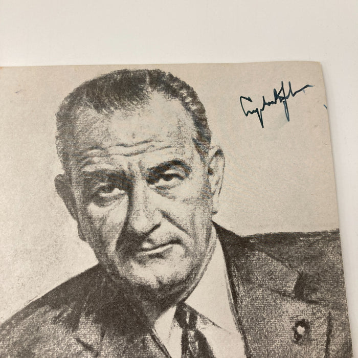 President Lyndon B. Johnson Signed 1963 Program Photo JSA COA