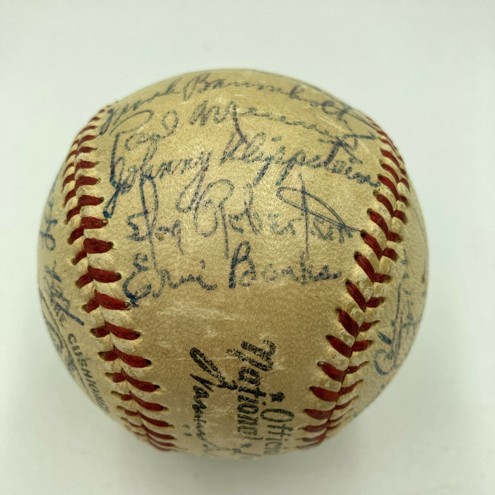 1954 Ernie Banks Rookie Chicago Cubs Team Signed National League Baseball JSA