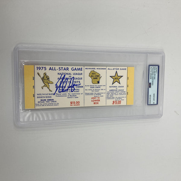 Nolan Ryan Signed 1975 All Star Game Full Ticket PSA DNA GEM MINT 10