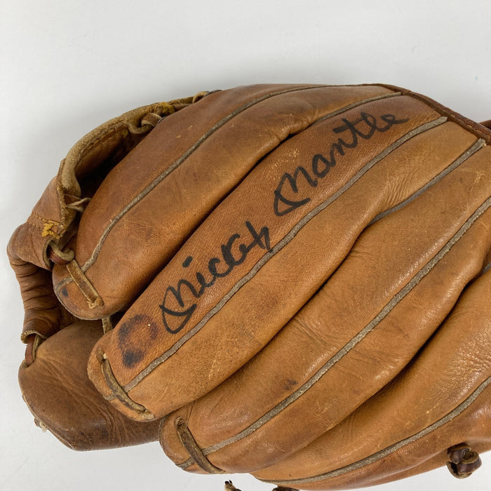 Mickey Mantle Signed 1960's Rawlings Game Model Baseball Glove PSA & Beckett COA