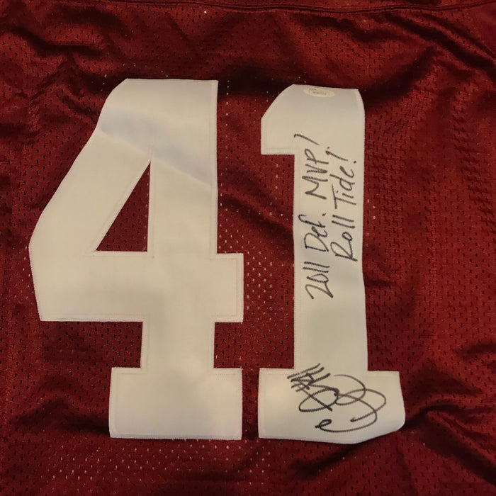 Courtney Upshaw Signed Inscribed 2x National Champ Alabama Jersey JSA COA