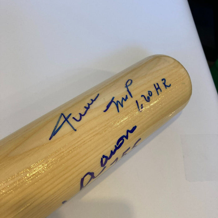 Stunning 500 Home Run Club Signed Bat W/ Inscriptions Willie Mays Hank Aaron JSA