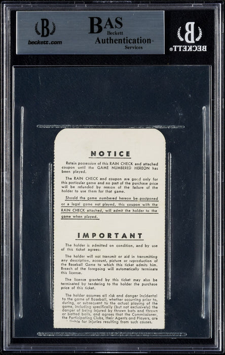 Willie Mays & Willie Mccovey Signed 1962 World Series Game 7 Ticket BGS Beckett