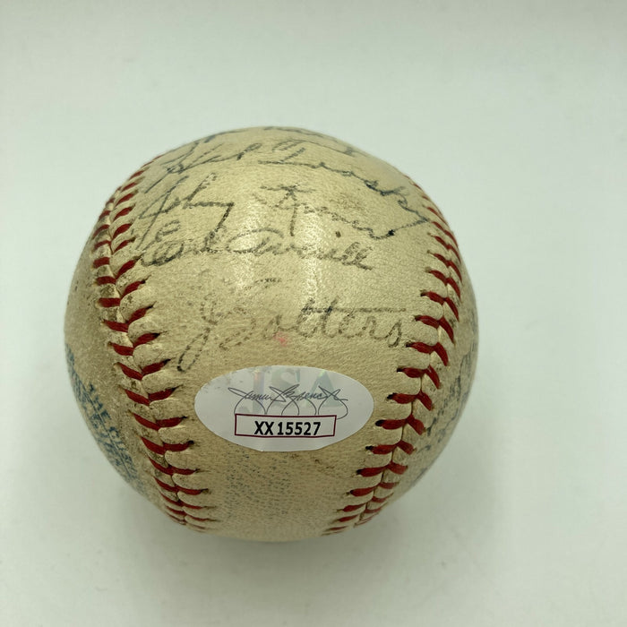 Rare 1936 Cleveland Indians Team Signed Baseball Bob Feller Rookie JSA COA