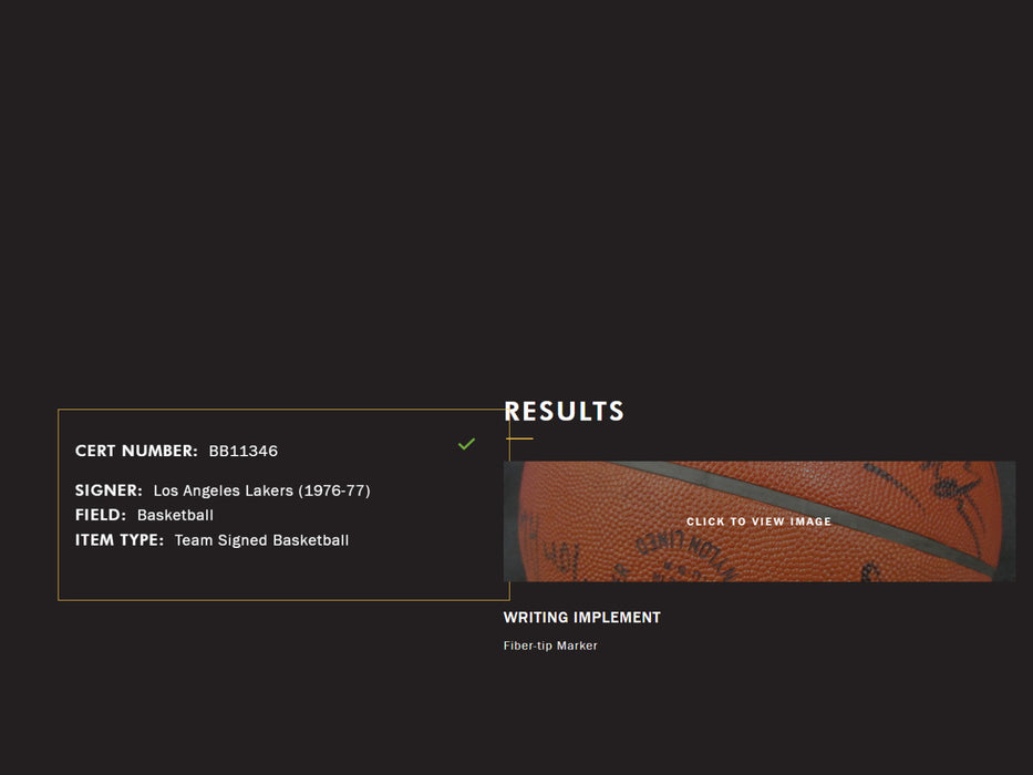 1976–77 Los Angeles Lakers Team Signed Playoffs Game Used Basketball JSA & MEARS