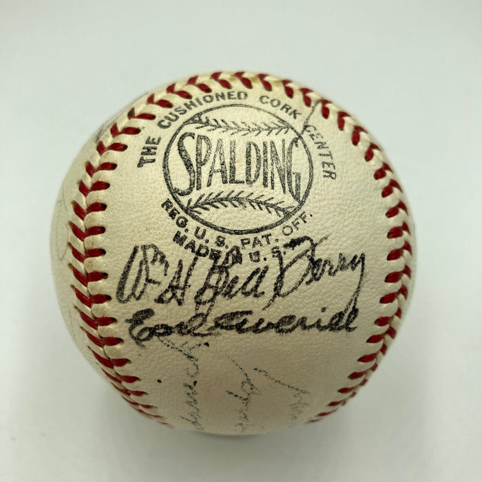 Mickey Mantle Joe DiMaggio Pie Traynor Hall Of Fame Multi Signed Baseball JSA