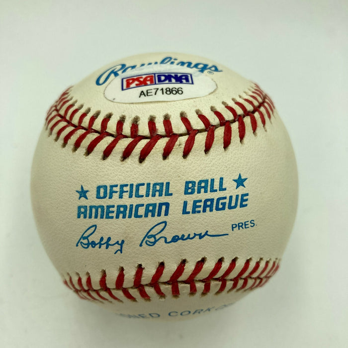 Beautiful Mickey Mantle Signed American League Baseball PSA DNA Graded MINT 9