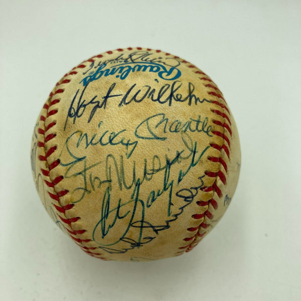 Mickey Mantle Stan Musial Hall Of Fame Multi Signed Baseball 25 Sigs JSA COA