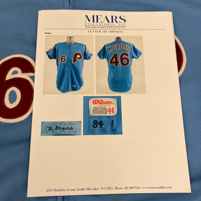 Kevin Gross 1984 Game Used Philadelphia Phillies Jersey MEARS A10 The Finest