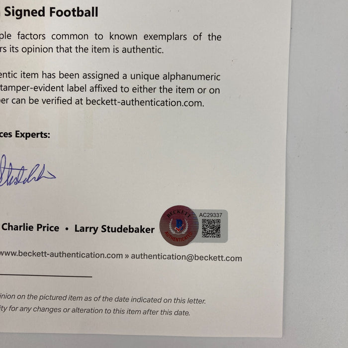 Walter Payton Signed Wilson Official NFL Game Football Beckett COA