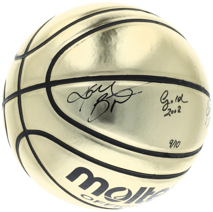 Kobe Bryant 2008 & 2012 Gold Medal Signed Olympics Basketball  9/10 Panini COA