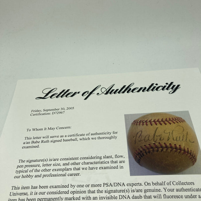 Babe Ruth Single Signed Autographed Baseball PSA DNA COA