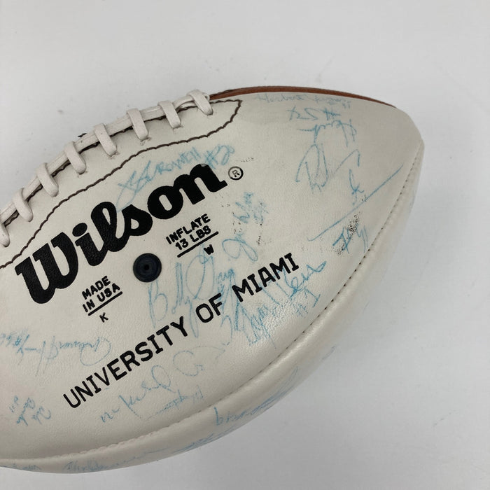 1987 Miami Hurricanes NCAA National Champions Team Signed Football JSA COA