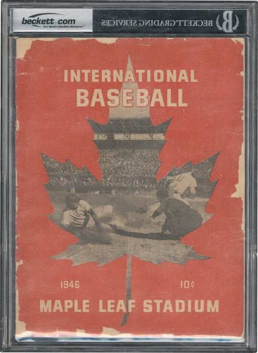 Jackie Robinson Pre Rookie Signed 1946 Montreal Royals Minor League Program BGS