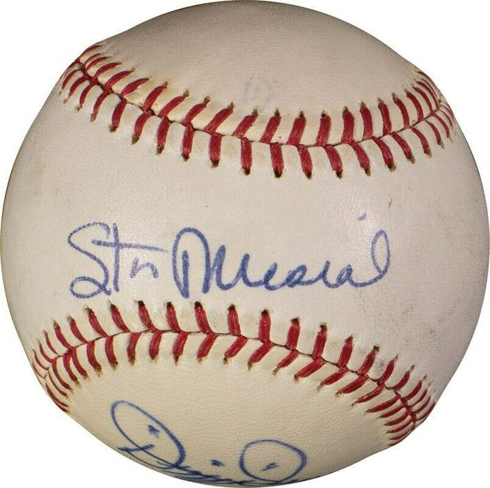 Beautiful Dizzy Dean & Stan Musial Signed National League Baseball PSA DNA